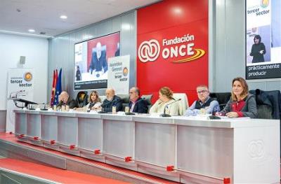 Representantes de la PTS durante el encuentro celebrado en Fundación ONCE.