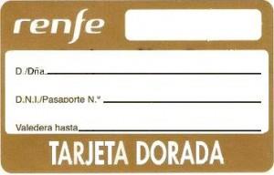 Tarjeta dorada de Renfe