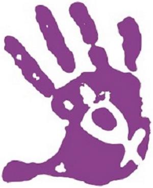 Mano en morado contra la violencia de género