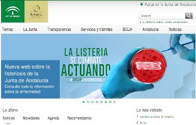 Detalle de la página web de la Junta de Andalucía