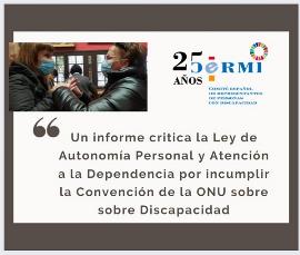 Un informe critica la Ley de Autonomía Personal y Atención a la Dependencia por incumplir la Convención de la ONU sobre Discapacidad