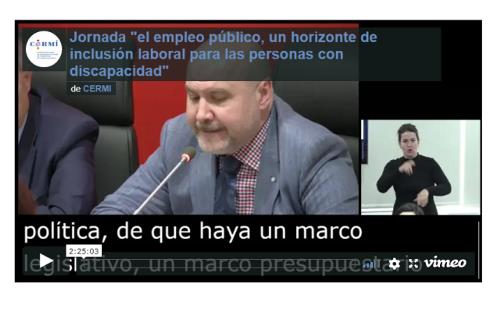 Imagen que da paso al vídeo de la Jornada "el empleo público, un horizonte de inclusión laboral para las personas con discapacidad"