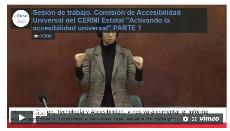 Sesión de trabajo. Comisión de Accesibilidad Universal del CERMI Estatal "Activando la accesibilidad universal" PARTE 1