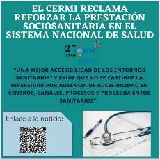 Cartel de la reclamación del CERMI sobre la prestación sociosanitaria 