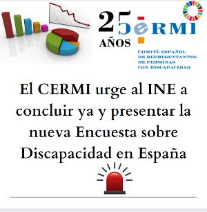 El CERMI urge al INE a concluir ya y presentar la nueva Encuesta sobre Discapacidad en España