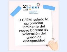 CERMI saluda la aprobación baremo de valoración del grado de discapacidad	