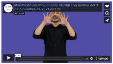 Imagen que da paso a la Grabación audiovisual accesible del Manifiesto del movimiento CERMI con motivo del 3 de diciembre de 2021 en LSE