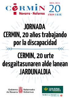 cartel de la jornada con motivo del  20 aniversario de Cermin