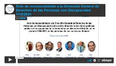 Imagen que da paso a la Grabación audiovisual accesible del acto de reconocimiento a la Dirección General de Derechos de las Personas con Discapacidad 