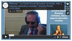 Imagen que da paso a la Grabación audiovisual accesible del Webinar "La Carta Social Europea revisada, más y mejores derechos sociales" (cuarta parte)