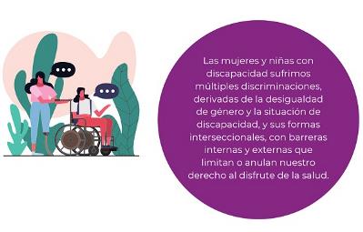 Detalle de una de las imágenes con texto que aparece en la “Guía para el acceso a la salud y a la atención sanitaria de las mujeres y niñas con discapacidad”