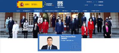 Detalle de la web del Gobierno de España