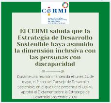 Infografía El CERMI saluda que la Estrategia de Desarrollo Sostenible haya asumido la dimensión inclusiva con las personas con discapacidad