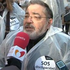 Mario García, durante su participación en la marcha