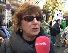 Milagros Flores, durante su participación en la marcha