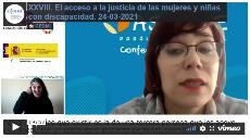 Grabación audiovisual accesible del XXVIII webinario ‘No estás sola’. El acceso a la justicia de las mujeres y niñas con discapacidad