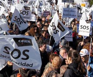 Un momento de la marcha SOS Discapacidad