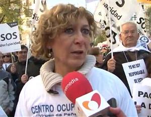 Paqui Rivero, durante su participación en la marcha