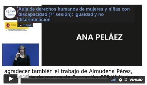 Imagen que da paso a la Grabación audiovisual accesible del Aula de derechos humanos de mujeres y niñas con discapacidad (7ª sesión): Igualdad y no discriminación