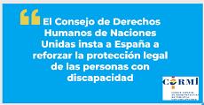 El Consejo de Derechos Humanos de Naciones Unidas insta a España a reforzar la protección legal de las personas con discapacidad