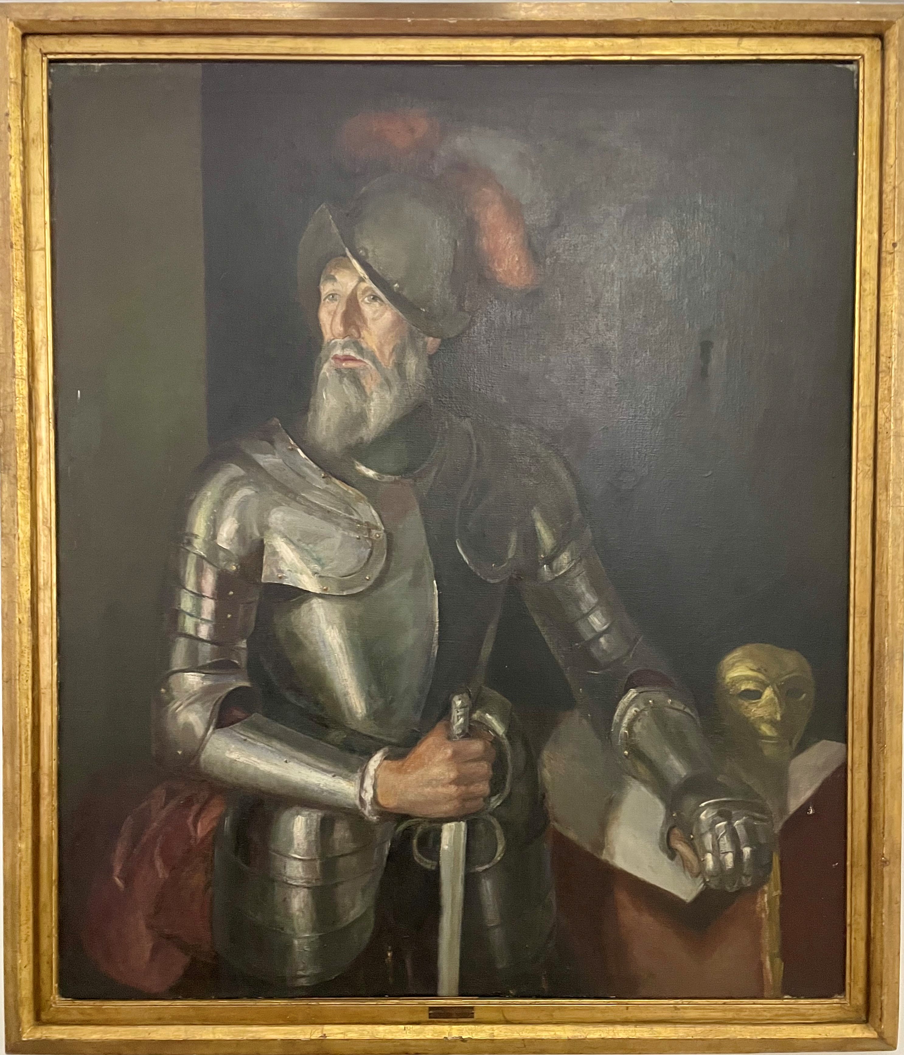 DANIEL VÁZQUEZ DÍAZ  (Aldea de Rio Tinto, Huelva, 1882-Madrid, 1969) |  RETRATO DE FRANCISCO PIZARRO Óleo / lienzo Firmado y titulado Trujillo (1948) Procedencia: COLECCIÓN ICH  N.º. DE INV. 727 CA 